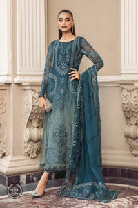 Unstitched Chiffon | MPC-23-102 Teal Blue Maria B