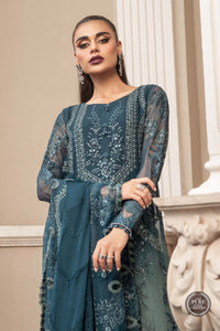 Unstitched Chiffon | MPC-23-102 Teal Blue Maria B