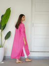 Oversized Linen Shirt Dress in Pink SAK ATELIER